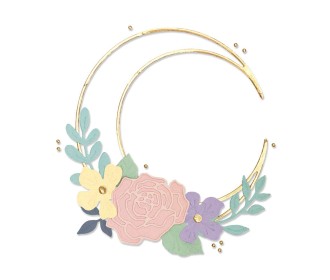 Thinlits Die Set 10PK Floral Crescent Moon Frame by Lisa Jones Thinlits Die Set 10PK Floral Crescent Moon Frame by Lisa Jones