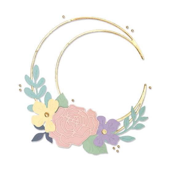 Thinlits Die Set 10PK Floral Crescent Moon Frame by Lisa Jones Thinlits Die Set 10PK Floral Crescent Moon Frame by Lisa Jones