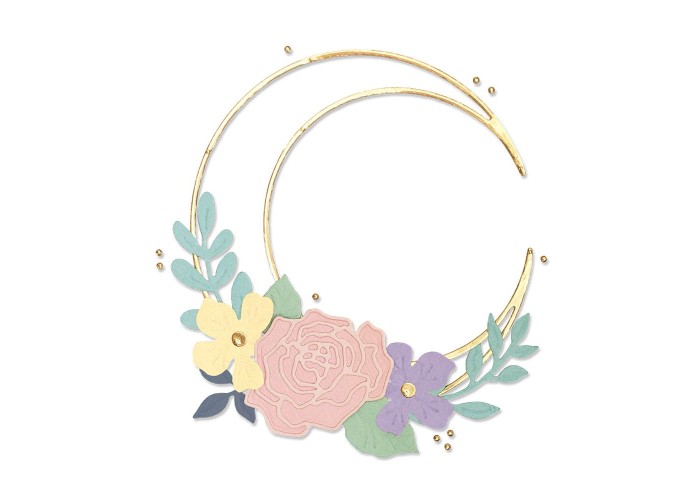 Thinlits Die Set 10PK Floral Crescent Moon Frame by Lisa Jones Thinlits Die Set 10PK Floral Crescent Moon Frame by Lisa Jones