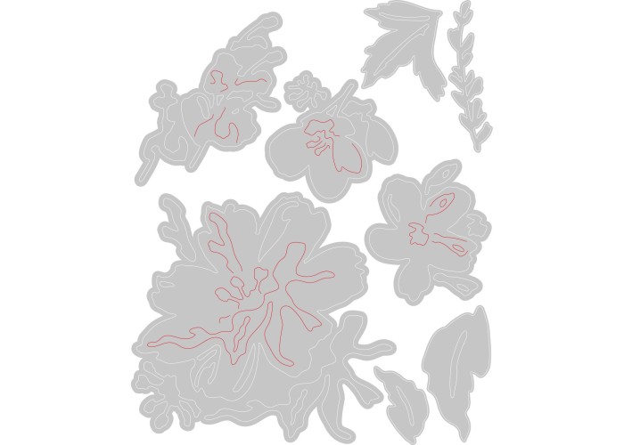 Thinlits Die Set 8PK Brushstroke Flowers #2 by Tim Holtz Thinlits Die Set 8PK Brushstroke Flowers #2 by Tim Holtz