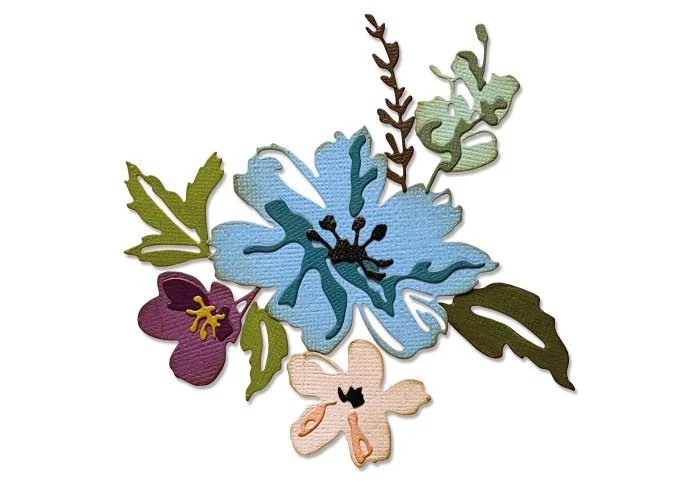 Thinlits Die Set 8PK Brushstroke Flowers #2 by Tim Holtz