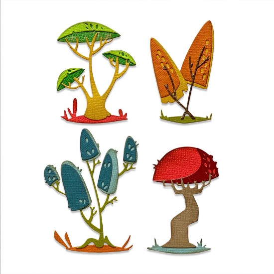 Sizzix Thinlits die set Funky toadstools