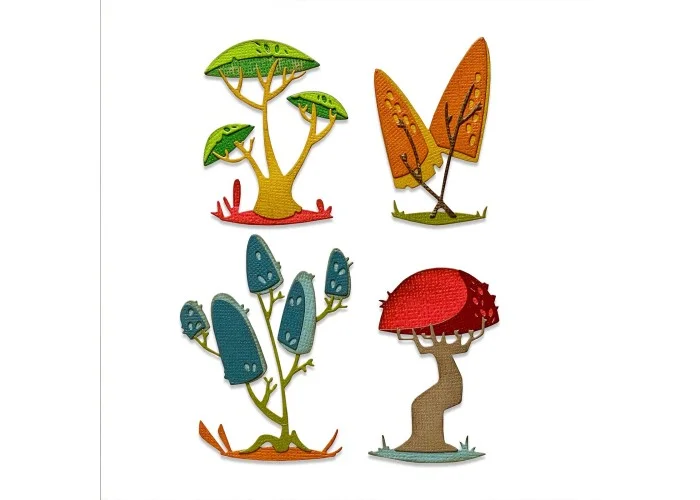 Sizzix Thinlits die set Funky toadstools