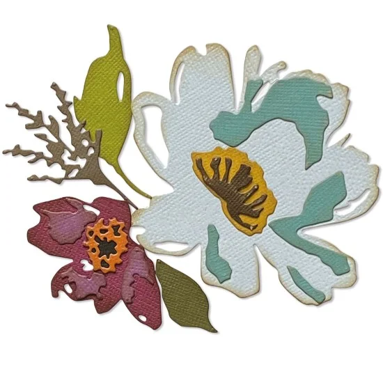 Sizzix Thinlits die set Brushstroke flowers #3