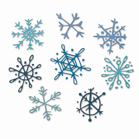 Thinlits Die Set 8PK Scribbly Snowflakes by Tim Holtz Thinlits Die Set 8PK Scribbly Snowflakes by Tim Holtz