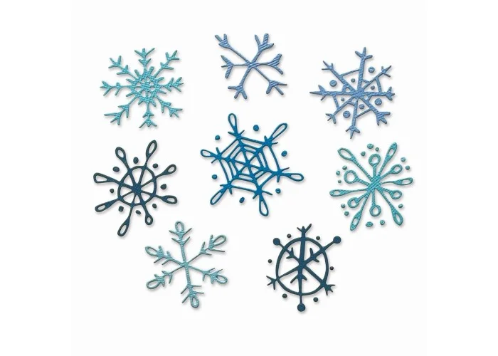 Thinlits Die Set 8PK Scribbly Snowflakes by Tim Holtz