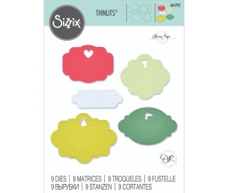 Sizzix Thinlits Aperture Labels #1  - 9τεμ  Sizzix Thinlits Aperture Labels #1  - 9τεμ