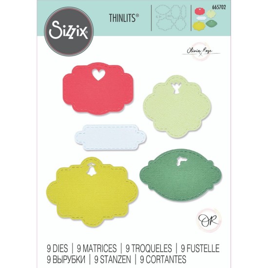 Sizzix Thinlits Aperture Labels #1  - 9τεμ 