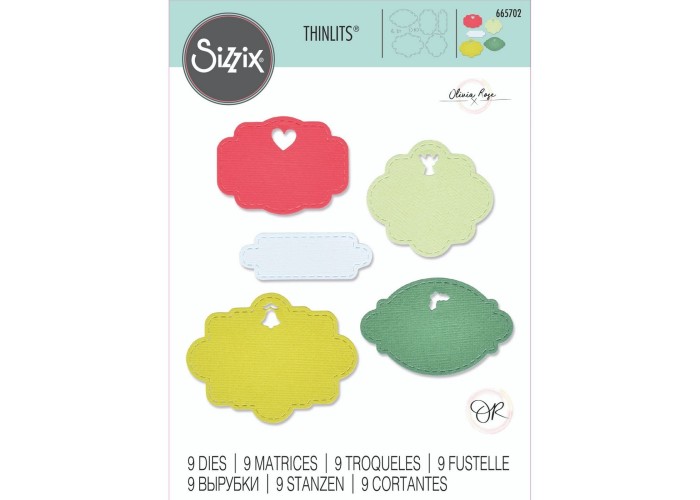 Sizzix Thinlits Aperture Labels #1 - 9τεμ Sizzix Thinlits Aperture Labels #1 - 9τεμ