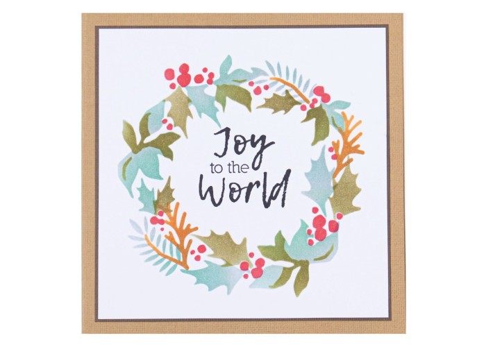 Sizzix Layered Stencils Holly Wreath 4pcs Sizzix Layered Stencils Holly Wreath 4pcs