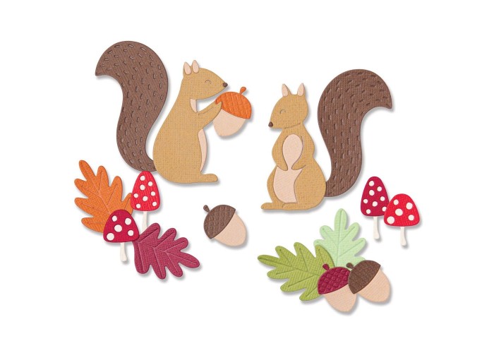 Sizzix Thinlits Die Set Harvest Squirrels Sizzix Thinlits Die Set Harvest Squirrels