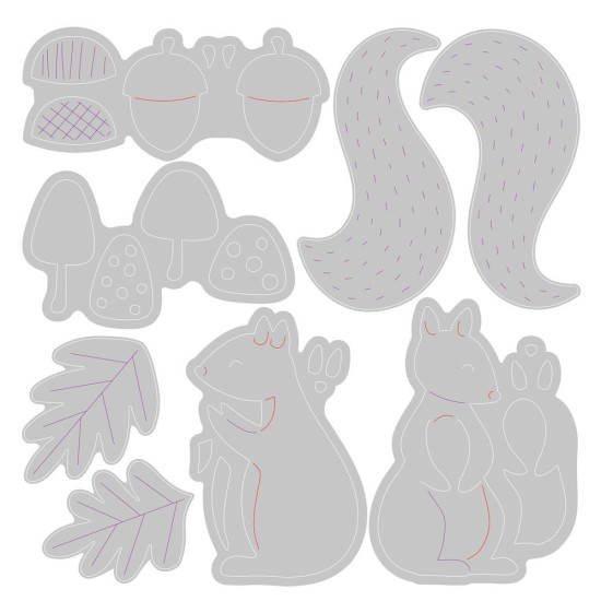 Sizzix Thinlits Die Set Harvest Squirrels Sizzix Thinlits Die Set Harvest Squirrels
