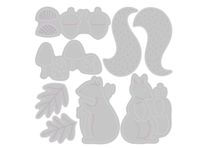 Sizzix Thinlits Die Set Harvest Squirrels Sizzix Thinlits Die Set Harvest Squirrels