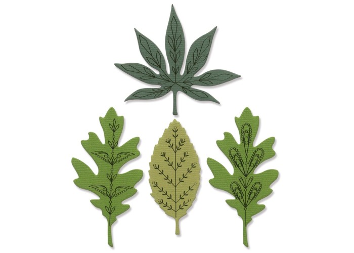 Sizzix Framelits Die Set 3PK 4PK Stamps - Decorative Leaves