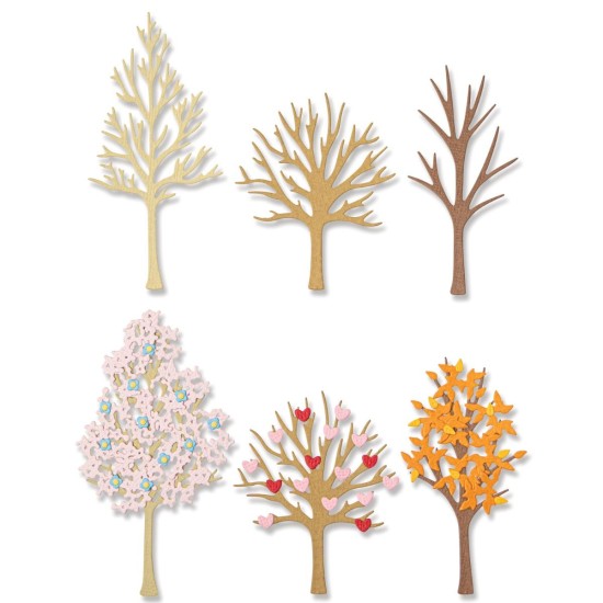 Sizzix Thinlits Die Set 7PK - Seasonal Trees Sizzix Thinlits Die Set 7PK - Seasonal Trees