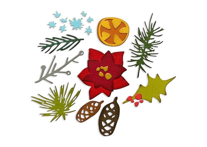 Sizzix Thinlits Die Set Modern Festive 14pcs Sizzix Thinlits Die Set Modern Festive 14pcs