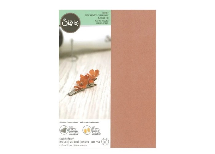 Sizzix • Metallic Shrink Plastic Rose Gold 8φ Α4 Sizzix • Metallic Shrink Plastic Rose Gold 8φ Α4