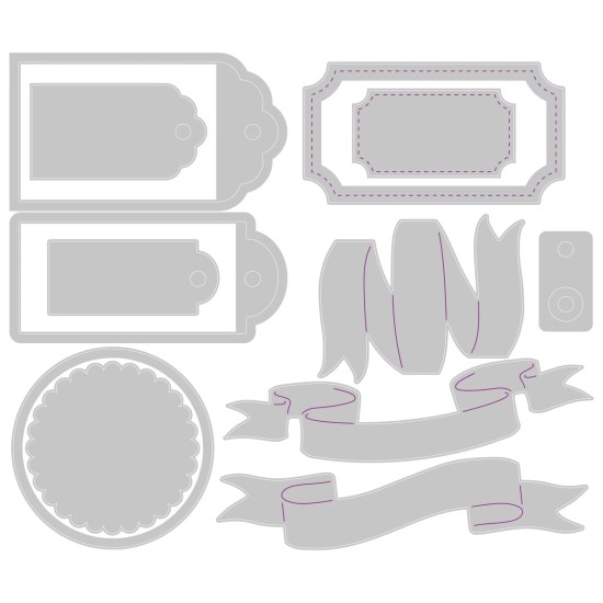 Sizzix • Thinlits Die Set Vintage Tags & Banners 12pcs Sizzix • Thinlits Die Set Vintage Tags & Banners 12pcs