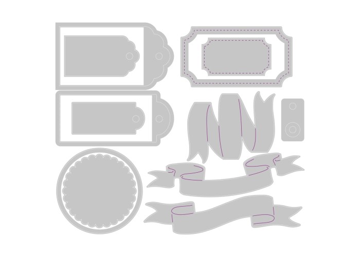 Sizzix • Thinlits Die Set Vintage Tags & Banners 12pcs Sizzix • Thinlits Die Set Vintage Tags & Banners 12pcs