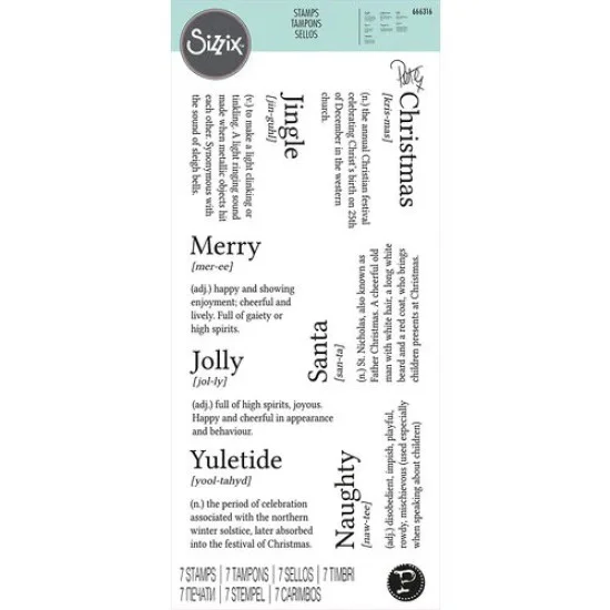 Σφραγίδα Ακρυλική Sizzix - Festive Dictionary Definitions
