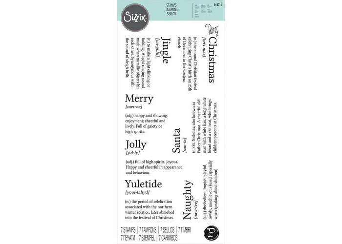 Σφραγίδα Ακρυλική Sizzix - Festive Dictionary Definitions