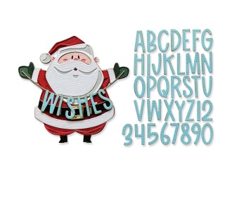 Sizzix • Thinlits Die Set Santa Greetings Colorize Sizzix • Thinlits Die Set Santa Greetings Colorize