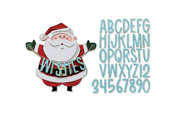 Sizzix • Thinlits Die Set Santa Greetings Colorize Sizzix • Thinlits Die Set Santa Greetings Colorize