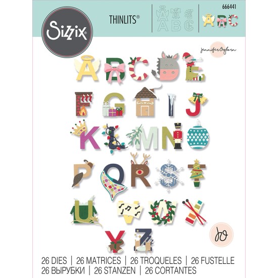 Sizzix Thinlits Die Set Christmas Alphabet Sizzix Thinlits Die Set Christmas Alphabet
