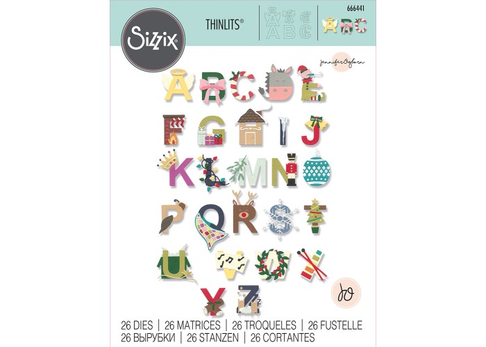 Sizzix Thinlits Die Set Christmas Alphabet Sizzix Thinlits Die Set Christmas Alphabet