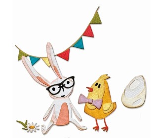 Sizzix • Tim Holtz Thinlits Die Set Vault Bunny & Chick 17pcs Sizzix • Tim Holtz Thinlits Die Set Vault Bunny & Chick 17pcs
