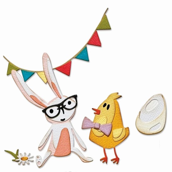 Sizzix • Tim Holtz Thinlits Die Set Vault Bunny & Chick 17pcs Sizzix • Tim Holtz Thinlits Die Set Vault Bunny & Chick 17pcs