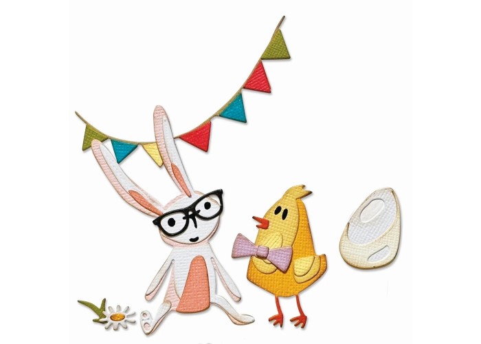 Sizzix • Tim Holtz Thinlits Die Set Vault Bunny & Chick 17pcs Sizzix • Tim Holtz Thinlits Die Set Vault Bunny & Chick 17pcs
