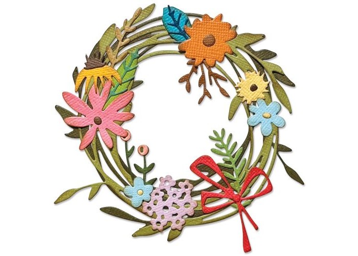 Sizzix • Thinlits Die Set Vault Funky Floral Wreath 14PK Sizzix • Thinlits Die Set Vault Funky Floral Wreath 14PK