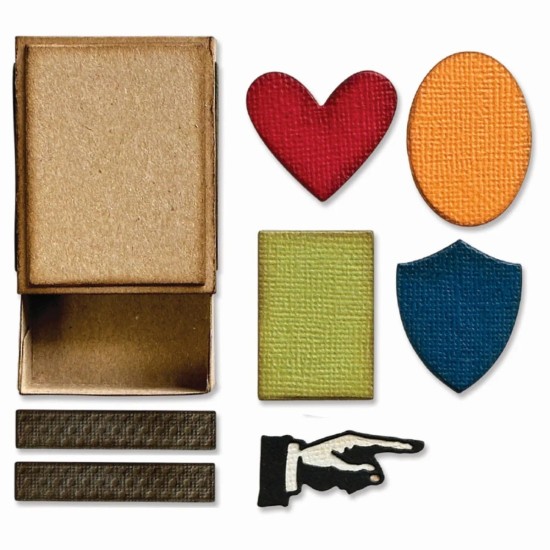 Sizzix • Tim Holtz Thinlits Die Set Vault Matchbox 10pcs Sizzix • Tim Holtz Thinlits Die Set Vault Matchbox 10pcs