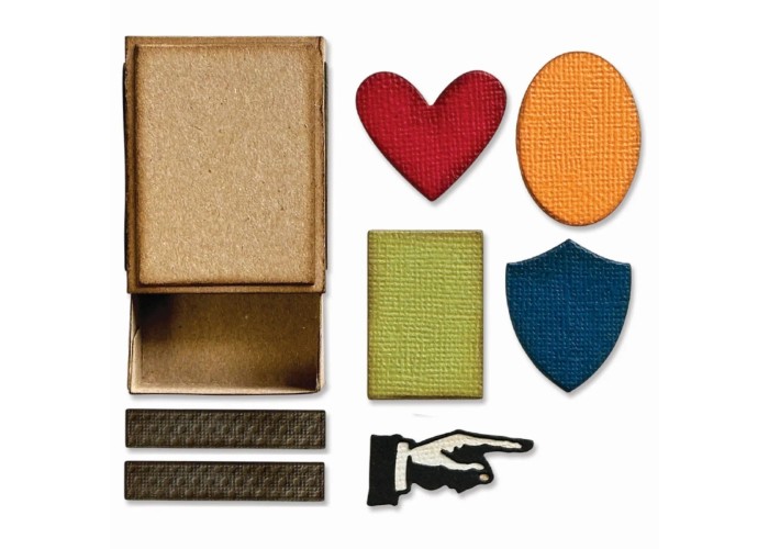 Sizzix • Tim Holtz Thinlits Die Set Vault Matchbox 10pcs Sizzix • Tim Holtz Thinlits Die Set Vault Matchbox 10pcs