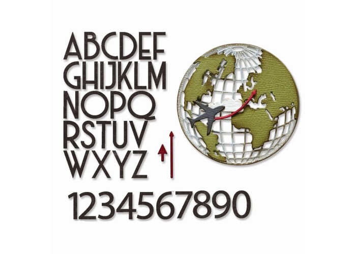 Sizzix • Tim Holtz Thinlits Die Set Vault World Travel 45τεμ Sizzix • Tim Holtz Thinlits Die Set Vault World Travel 45τεμ