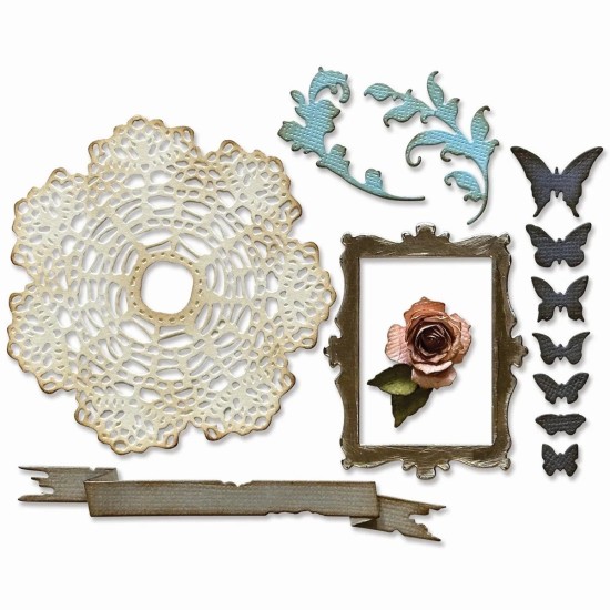 Sizzix • Tim Holtz Thinlits Die Set Vault Boutique 15τεμ Sizzix • Tim Holtz Thinlits Die Set Vault Boutique 15τεμ