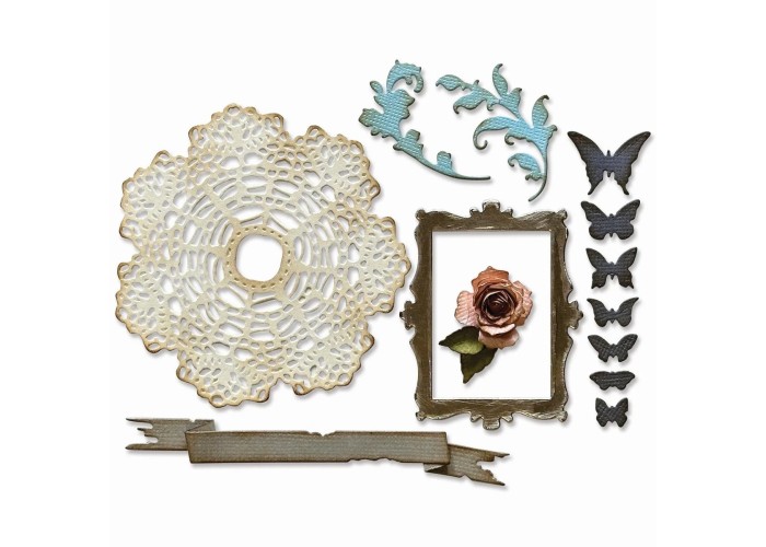 Sizzix • Tim Holtz Thinlits Die Set Vault Boutique 15τεμ Sizzix • Tim Holtz Thinlits Die Set Vault Boutique 15τεμ