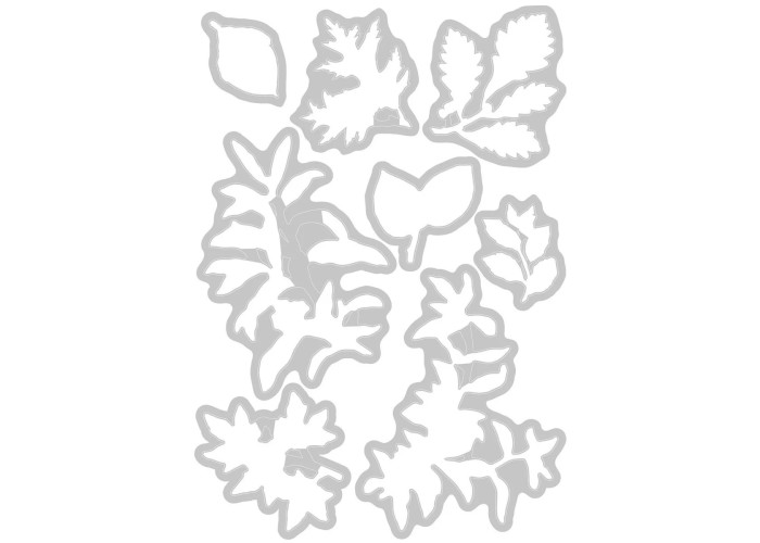 Sizzix • Clear Stamp Set A5 with Framelits Die Forever Leaves 16τεμ Sizzix • Clear Stamp Set A5 with Framelits Die Forever Leaves 16τεμ
