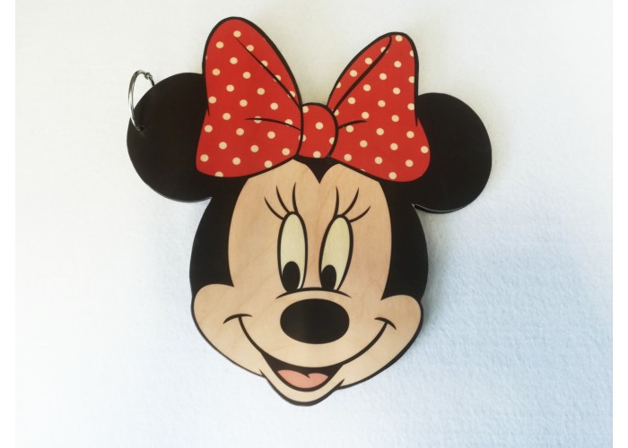 Βιβλίο Ευχών Minnie Με Έγχρωμη Εκτύπωση Σε Ξύλο 30cm 15φύλλα ( 30 σελίδες) + διακοσμητικό όνομα + Κάνε μια ευχή