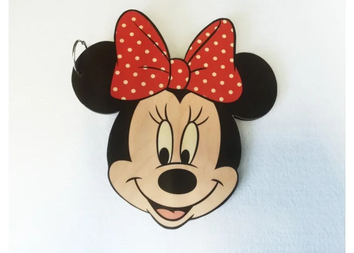 Βιβλίο Ευχών Minnie Με Έγχρωμη Εκτύπωση Σε Ξύλο 30cm 15φύλλα ( 30 σελίδες) + διακοσμητικό όνομα + Κάνε μια ευχή