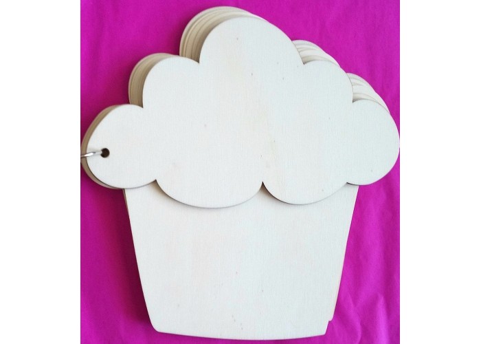 Βιβλίο Ευχών Cupcake 30cm 15φύλλα ( 30 σελίδες) + διακοσμητικό όνομα + Κάνε μια ευχή