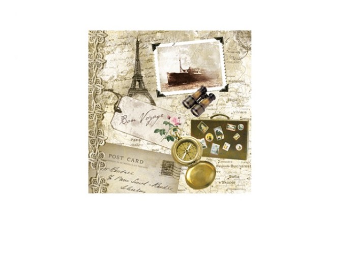 Χαρτοπετσέτα decoupage 33X33 Bon voyage Χαρτοπετσέτα decoupage 33X33 Bon voyage