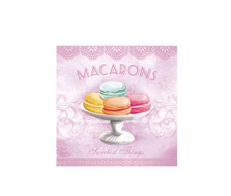 Χαρτοπετσέτα decoupage 33X33 macarons rose Χαρτοπετσέτα decoupage 33X33 macarons rose