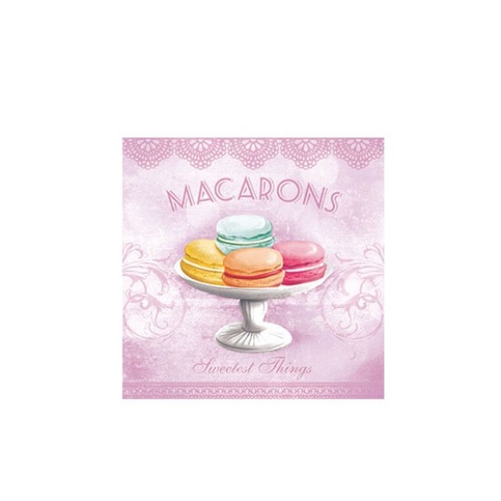 Χαρτοπετσέτα decoupage 33X33 macarons rose Χαρτοπετσέτα decoupage 33X33 macarons rose