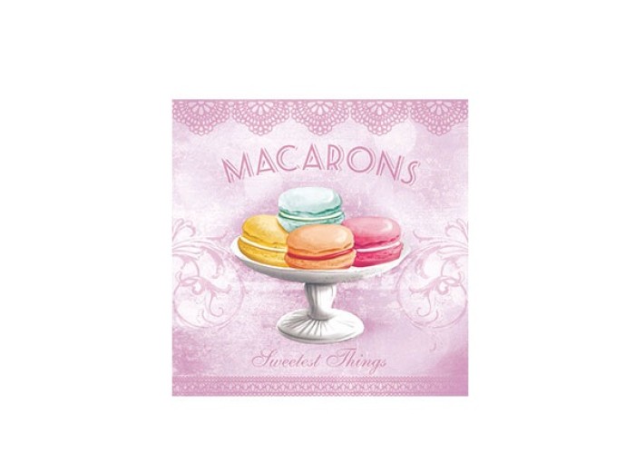 Χαρτοπετσέτα decoupage 33X33 macarons rose