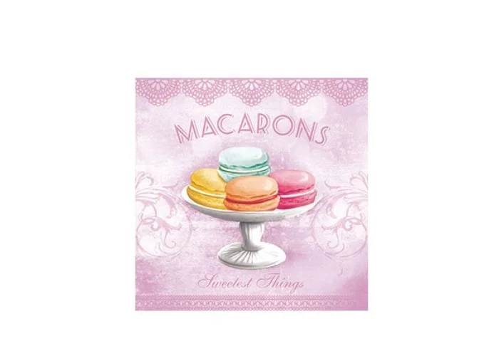 Χαρτοπετσέτα decoupage 33X33 macarons rose