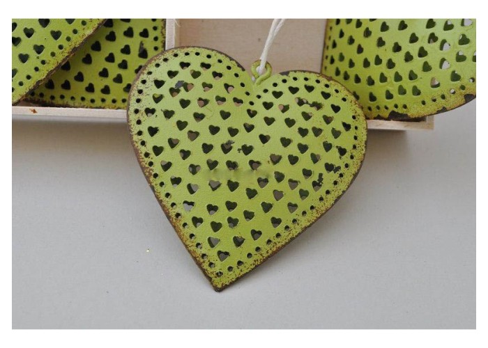 ΚΑΡΔΙΕΣ ΜΕΤΑΛΛΙΚΕΣ 6TEM ΜΕ ΣΧΕΔΙΟ ΚΑΡΔΙΕΣ 6,5X6,5CM GREEN L