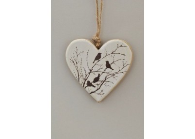 ΚΑΡΔΙΑ ΞΥΛΙΝΗ ΕΚΤΥΠ 10X10CM BIRDΣ IVORY