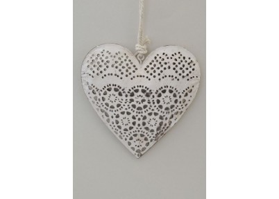 ΚΑΡΔΙΑ ΜΕΤΑΛ/ΣΧΕΔΙΟ ΚΥΚΛΟΙ 11,5X11,5CM IVORY
